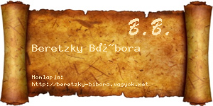 Beretzky Bíbora névjegykártya
